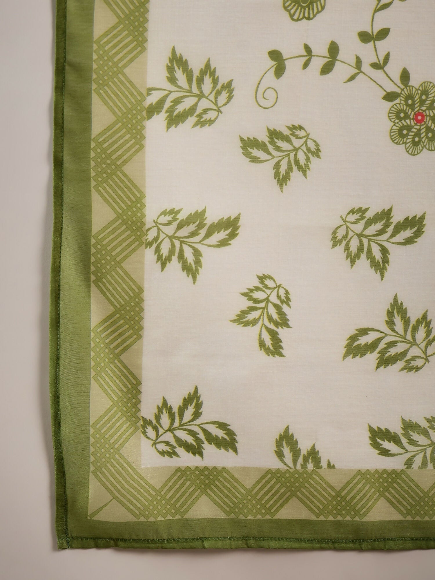 Green & White Roman Silk Embroidered Kurta With Trouser & Dupatta - Bhumi
