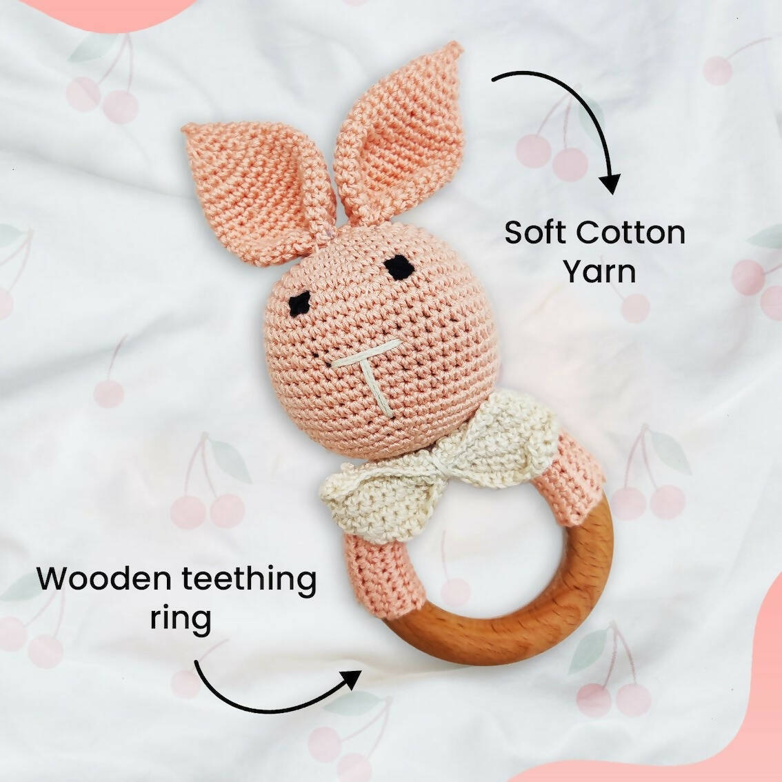 Matoyi Crochet Bunny Toy: Teether For Babies - Grab2buy