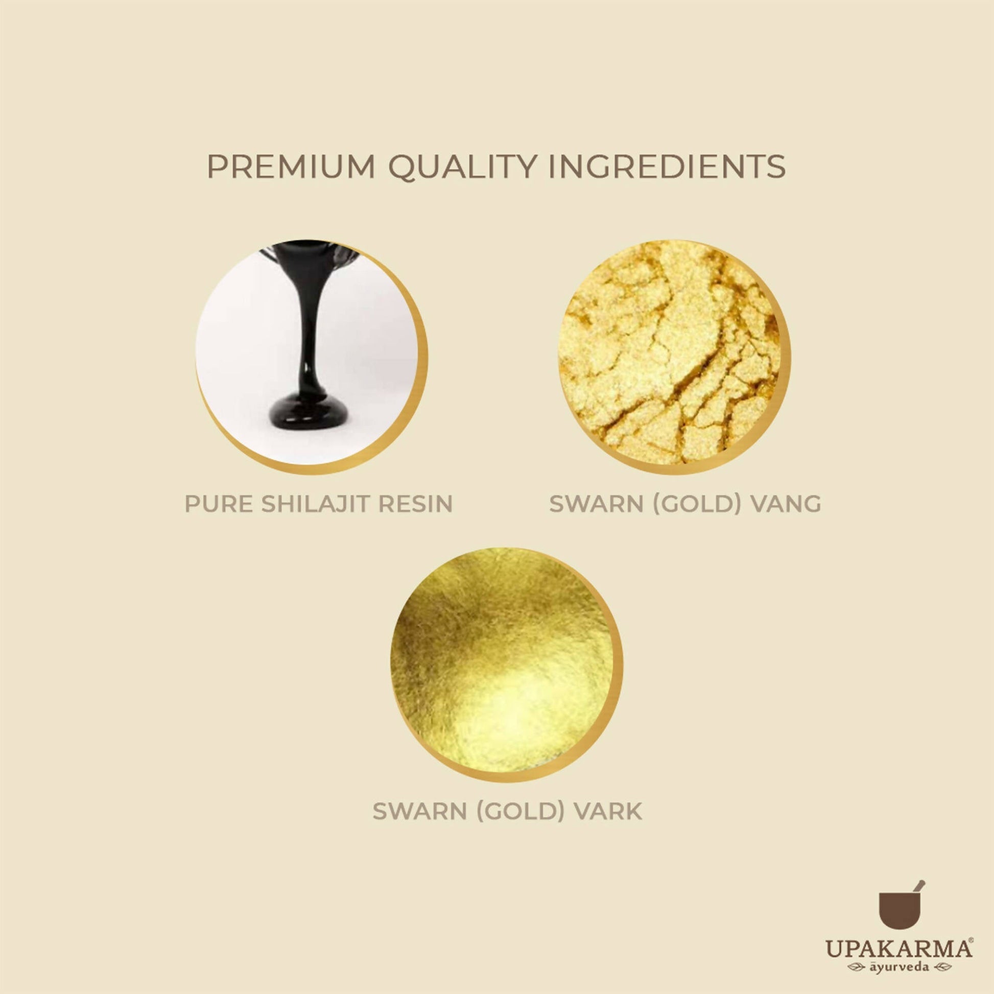 Upakarma Ayurveda Pure SJ Resin with Safed Musli & Pure SJ Resin with Gold Dust Combo 