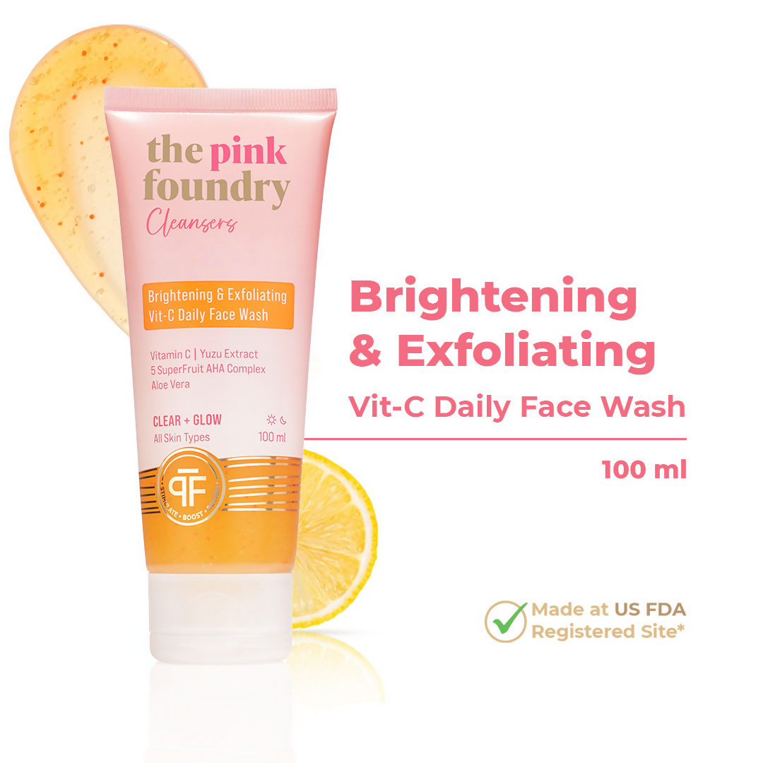 The Pink Foundry Brightening & Exfoliating Vit C Daily Face Wash  Grab2Buy The Pink Foundry Grab2Buy