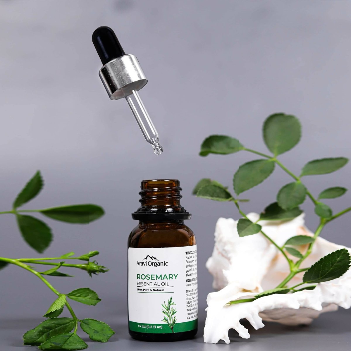 Aravi Organic Rosemary Essential Oil for Hair Growth, Anti Hair Fall 