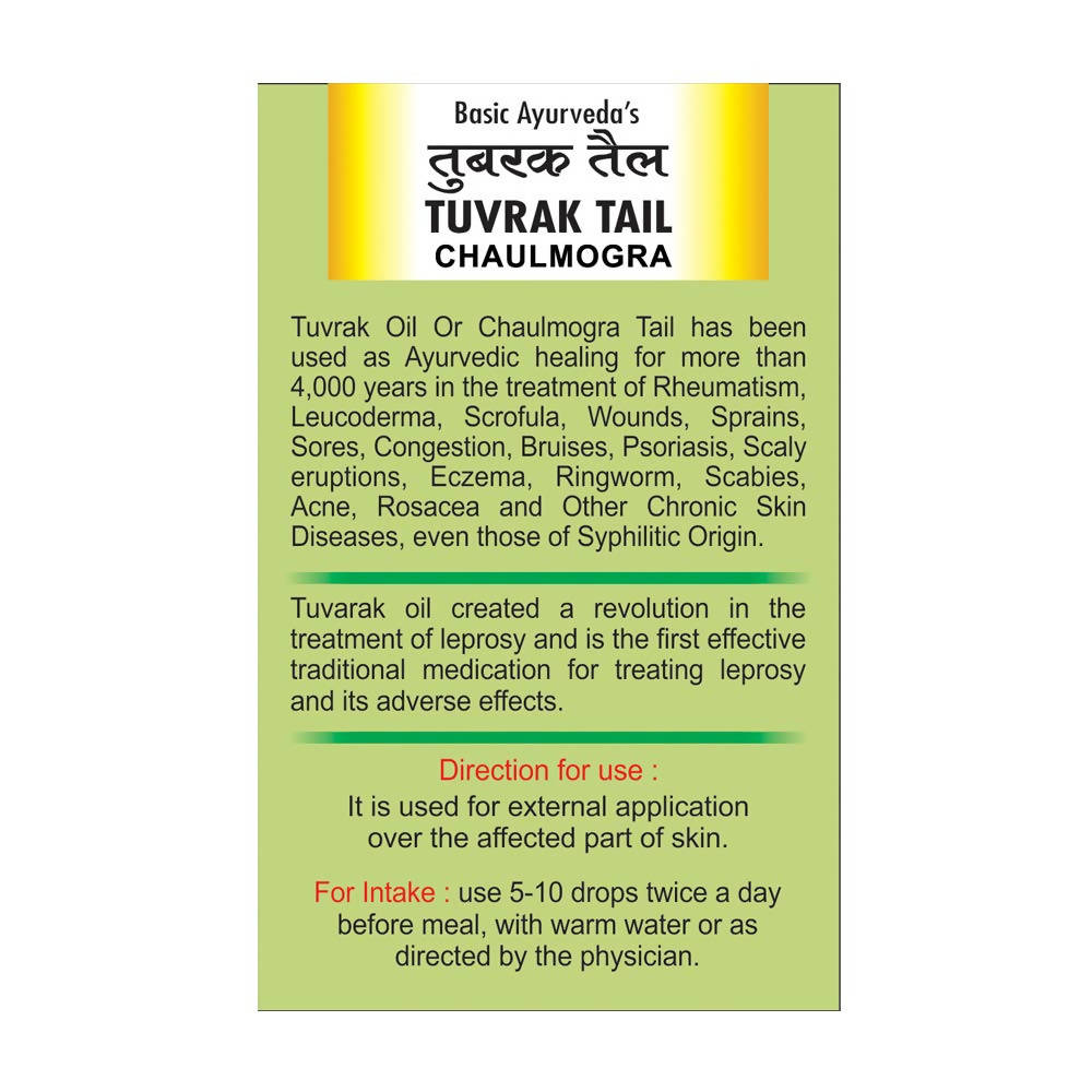 Basic Ayurveda Tuvrak Tail - Limited Time Offer Genie India