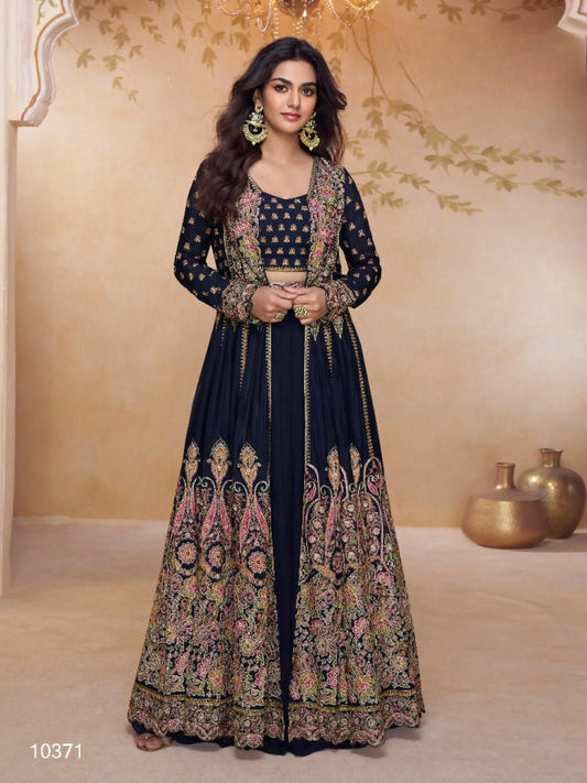 Anaita Black Chinon Readymade Suit with Heavy Embroidery & Sequence Work