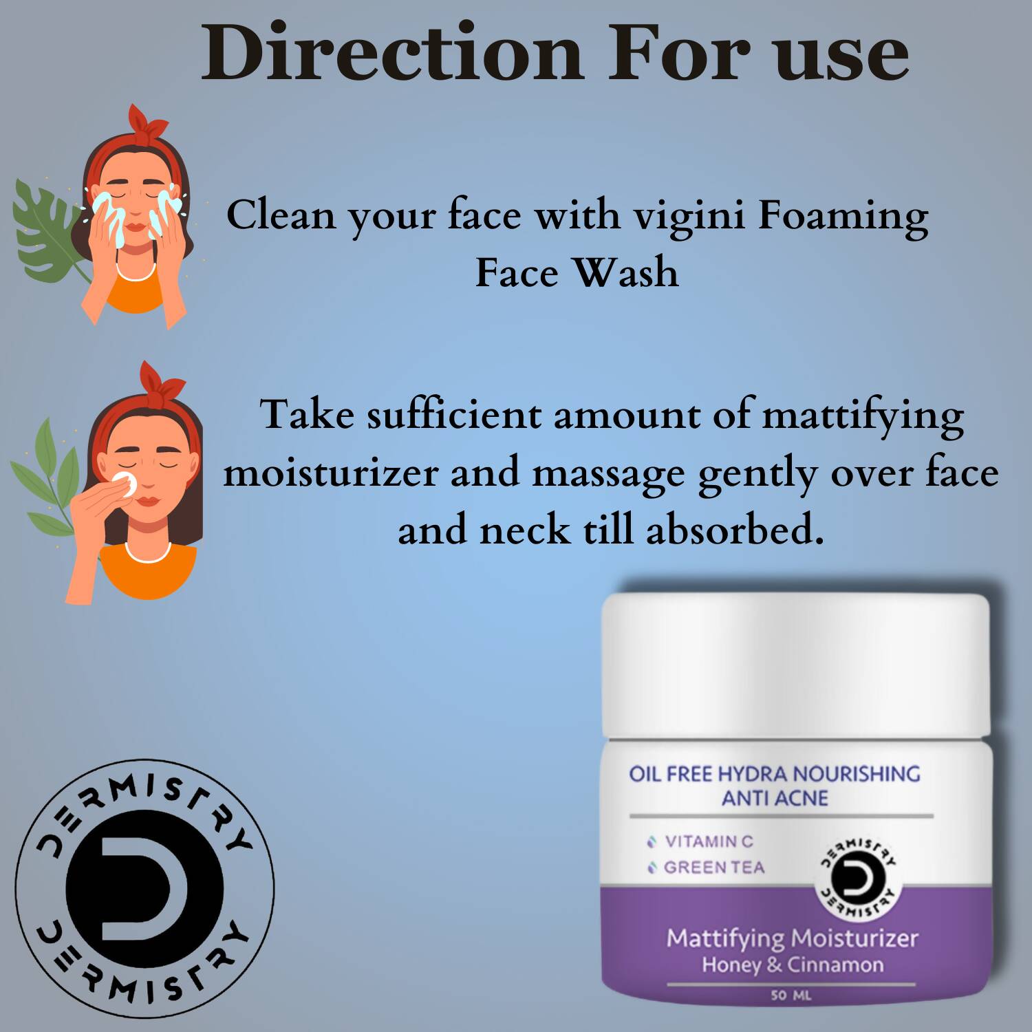 Dermistry Anti Acne Mattifying Moisturizer & Anti Acne Face Serum 