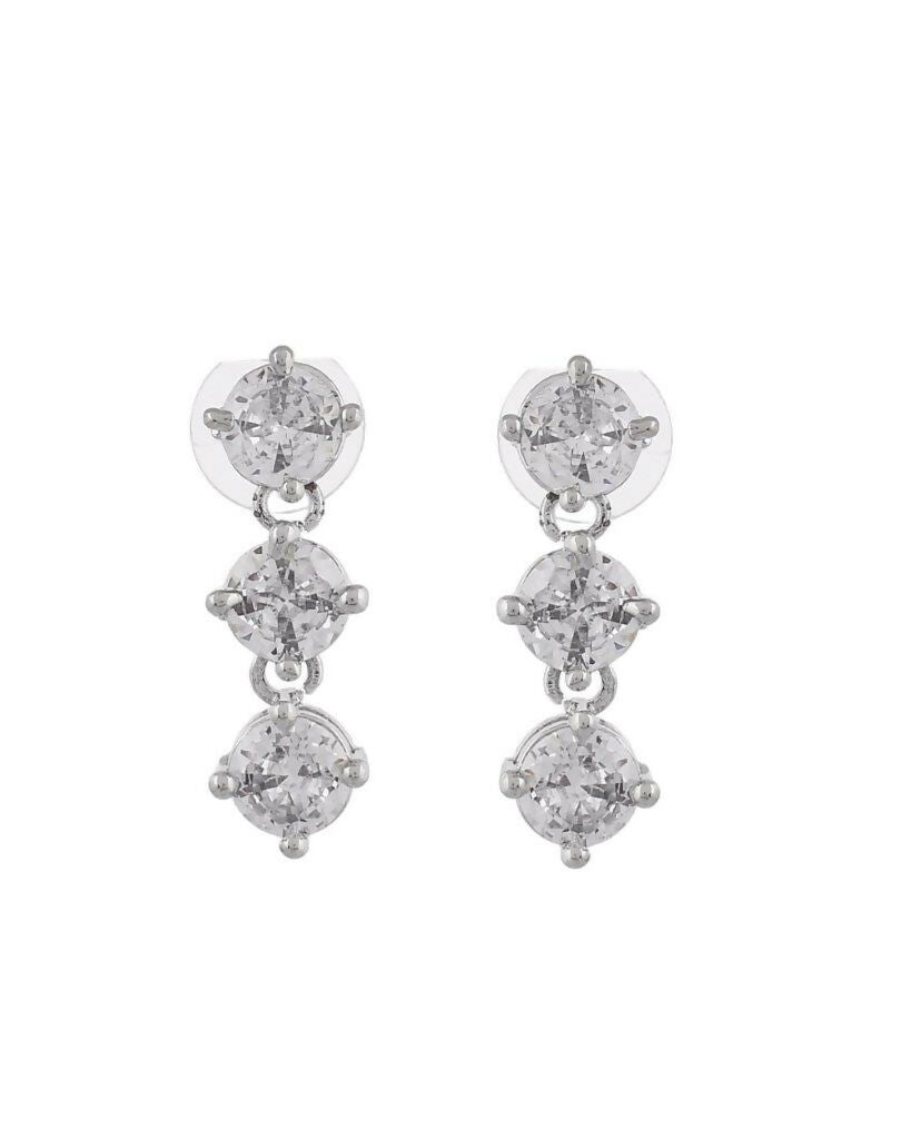 VOJ Silver Plated AD Studded Choker Jewellery Set 