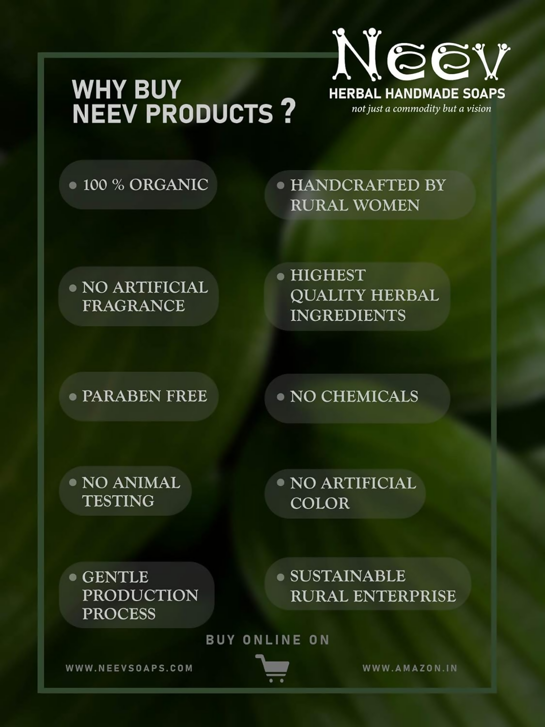 Neev Herbal Handmade Soaps Cucumber Soap Revitalizing and Skin Tightening
