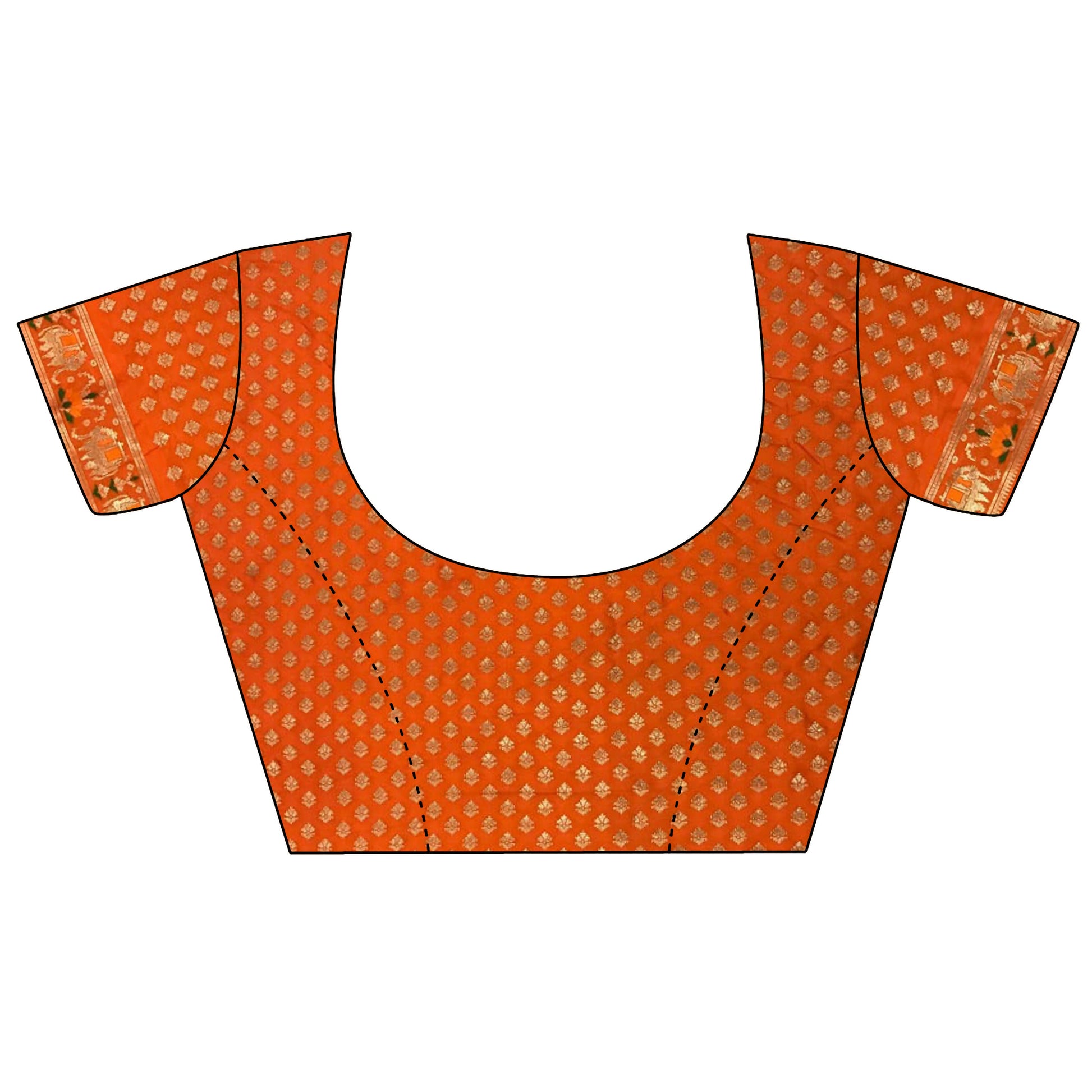 Joban Fashion Orange Geometric Pattern Soft Silk Patola Saree