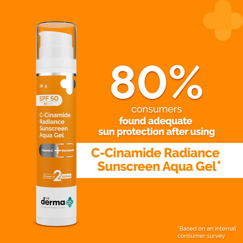 The Derma Co C-Cinamide Radiance Sunscreen Aqua Gel with SPF 50  Grab2Buy The Derma Co Grab2Buy