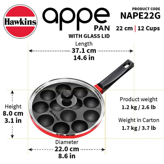 Hawkins Nonstick Appe Pan With Glass Lid - Grab2buy
