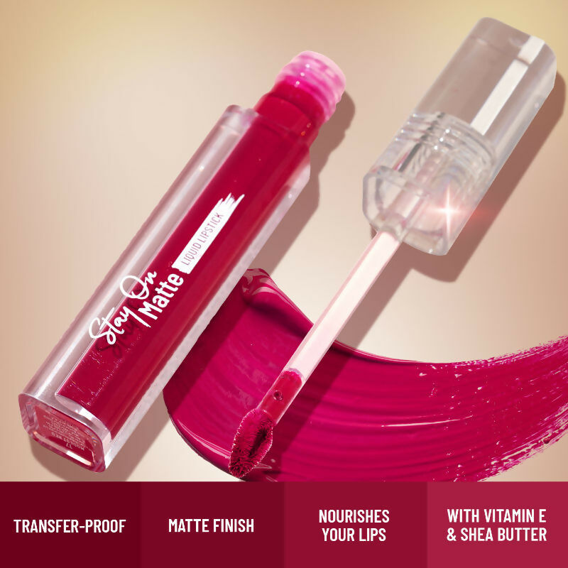 Swiss Beauty Stay On Matte Liquid Lipstick - 2 Supple Pink 