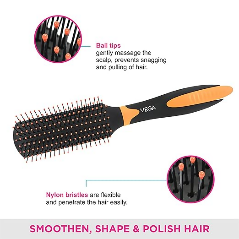Vega Flat Brush With Clip, Black  Grab2Buy Vega Grab2Buy
