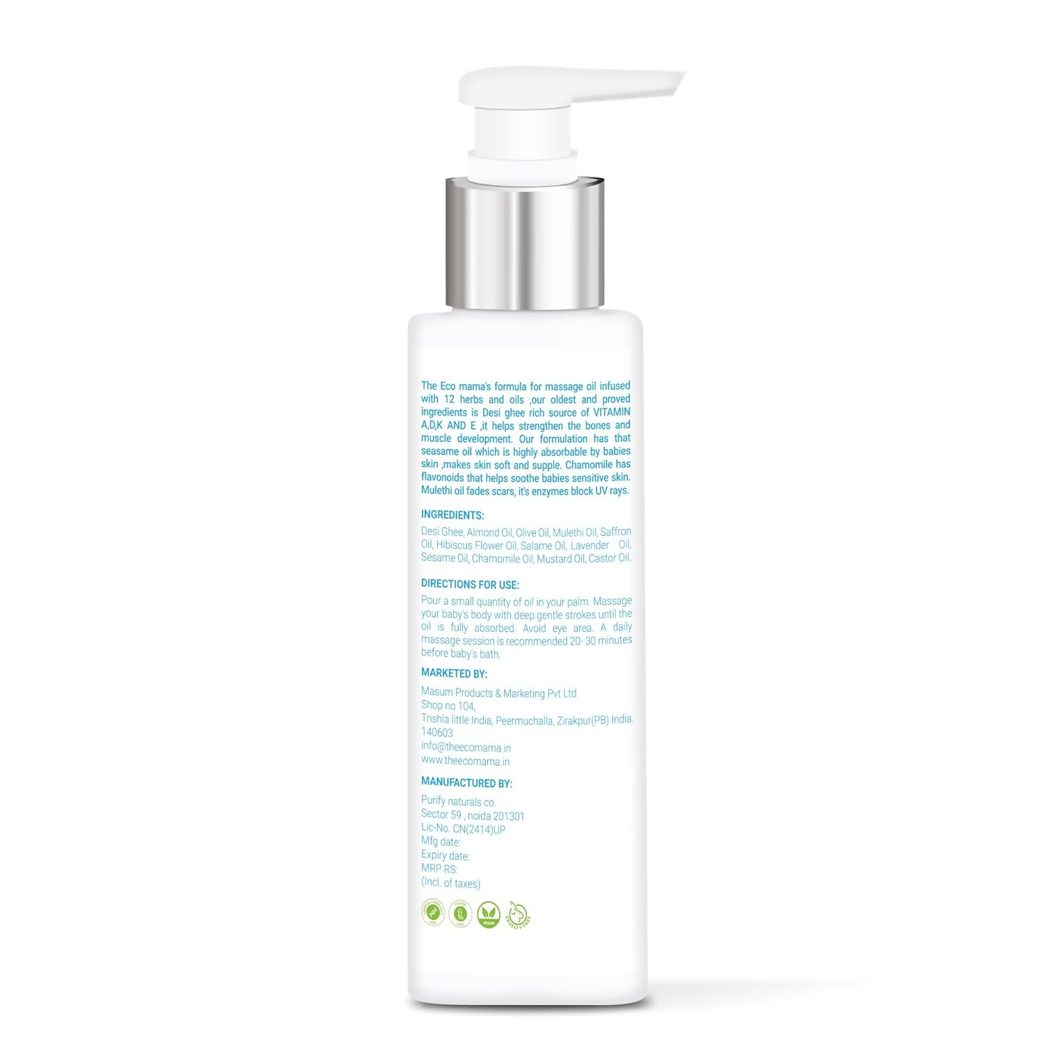 The Eco Mama Baby Massage Oil Infused With Desi Ghee, Mulethi Oil & Chamomile  Grab2Buy The Eco Mama Grab2Buy