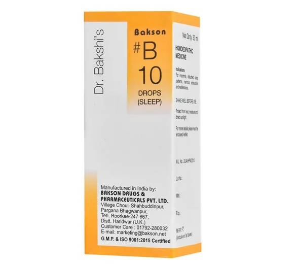 Bakson's Homeopathy B10 Drops (Sleep) 