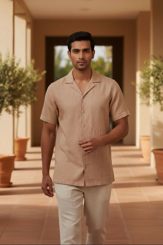 Dune — Beige Linen Shirt by Hilo Design
