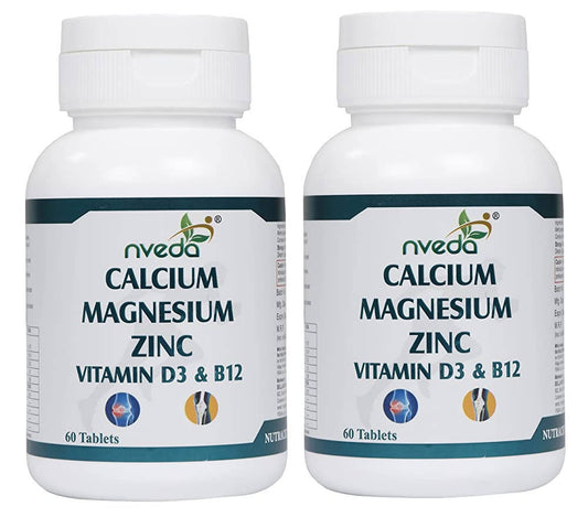Nveda Calcium Magnesium Zinc Vitamin D3 & B12 Tablets 