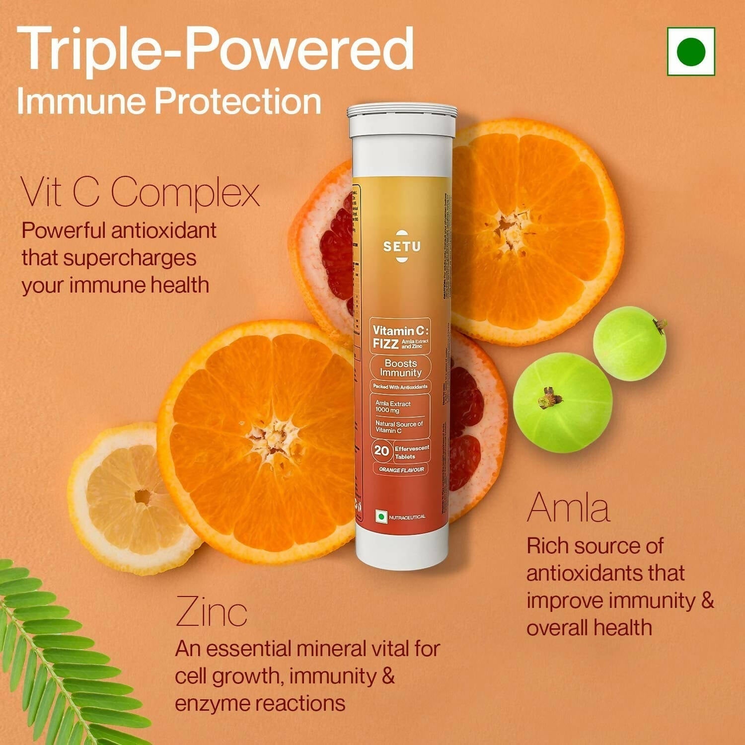 Setu Vitamin C: Fizz - 20 Effervescent Tablets 