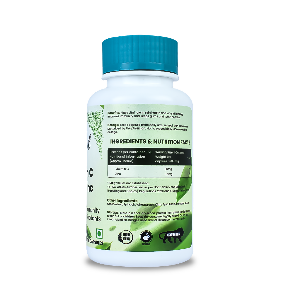 Sprowt Plant Based Vitamin C + Zinc Capsules - Grab2buy