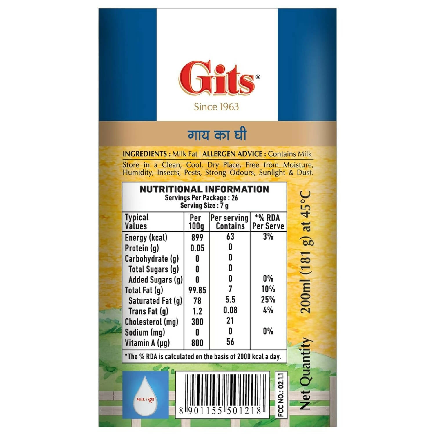 Gits Cow Ghee | Rich Taste & Aroma | Good source of Vitamin A, Delicious, Healthy & Nutritious 