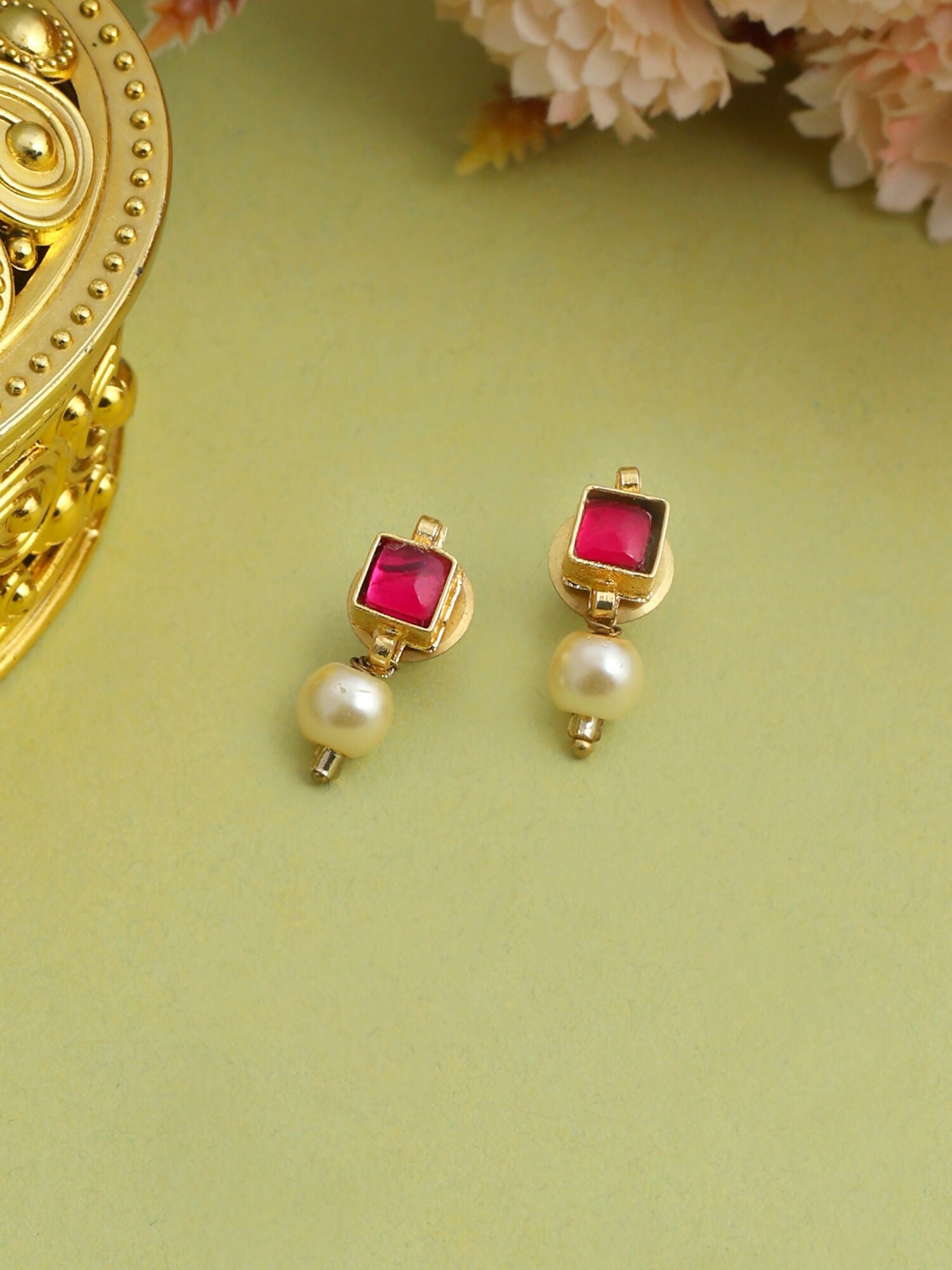 Ruby Raang Garnet Glamour Earrings