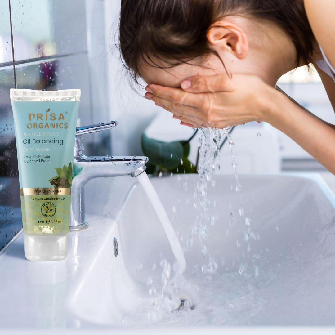 Prisa Organics Tea Tree & Clove, Oil Balancing Face Wash 