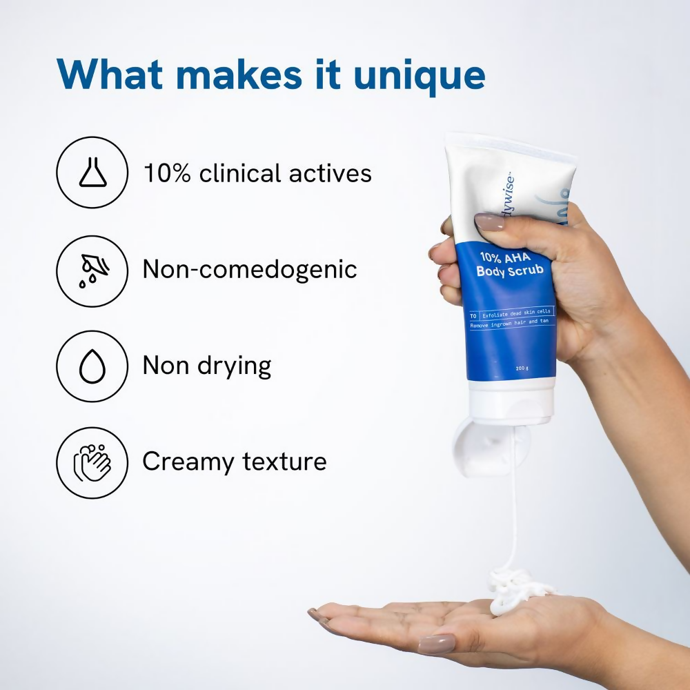 BeBodywise 10% AHA Lactic Acid Body Scrub  Grab2Buy BeBodywise Grab2Buy