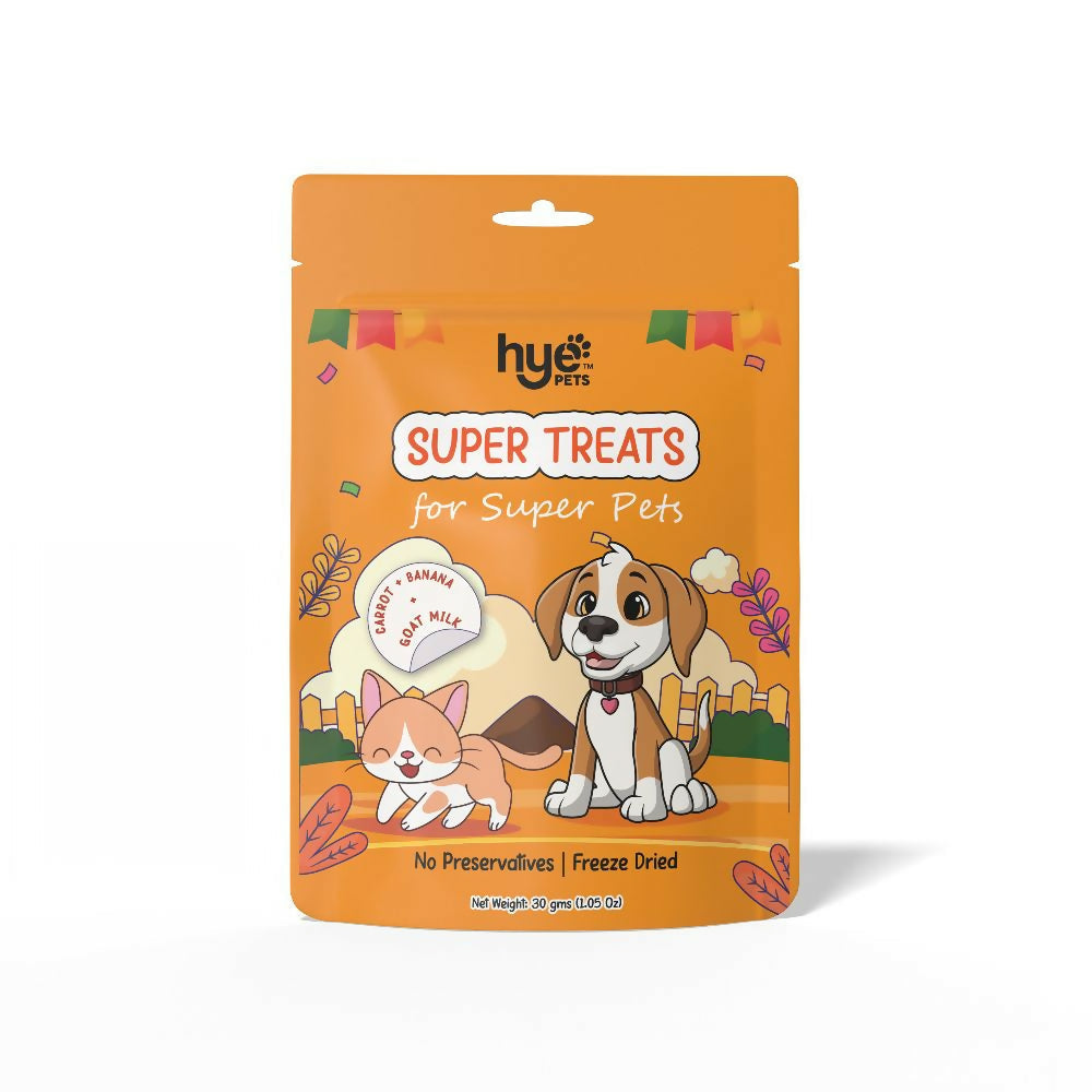 Hye Pets Super Treats For Super Pets – Freeze Dried Treats Made With Goat Milk, Carrot & Banana 
