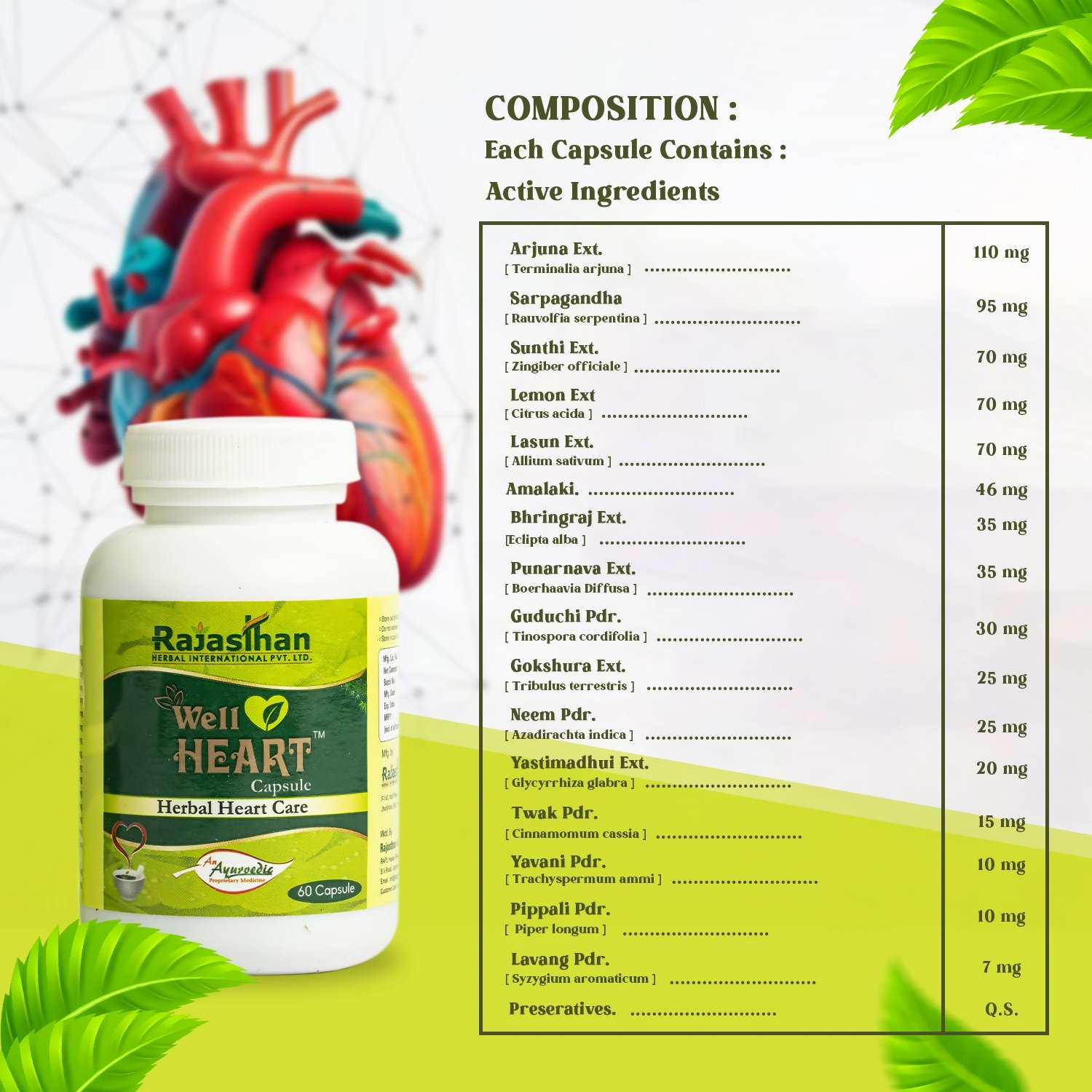 Rajasthan Herbals Well Heart Capsules 