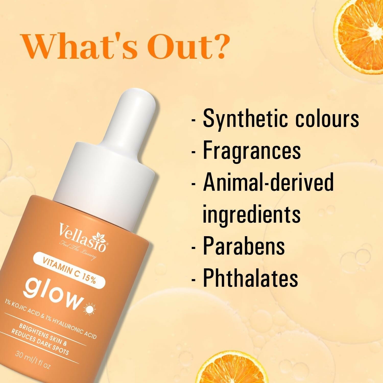 Vellasio 15% Vitamin C Serum with Hyaluronic Acid & Kojic Acid  Grab2Buy Vellasio Grab2Buy