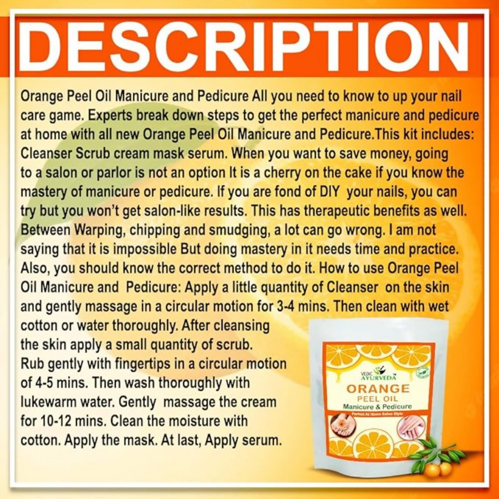 VedicAyurveda Manicure Pedicure Spa Kit Orange Peel Oil  Grab2Buy VedicAyurveda Grab2Buy