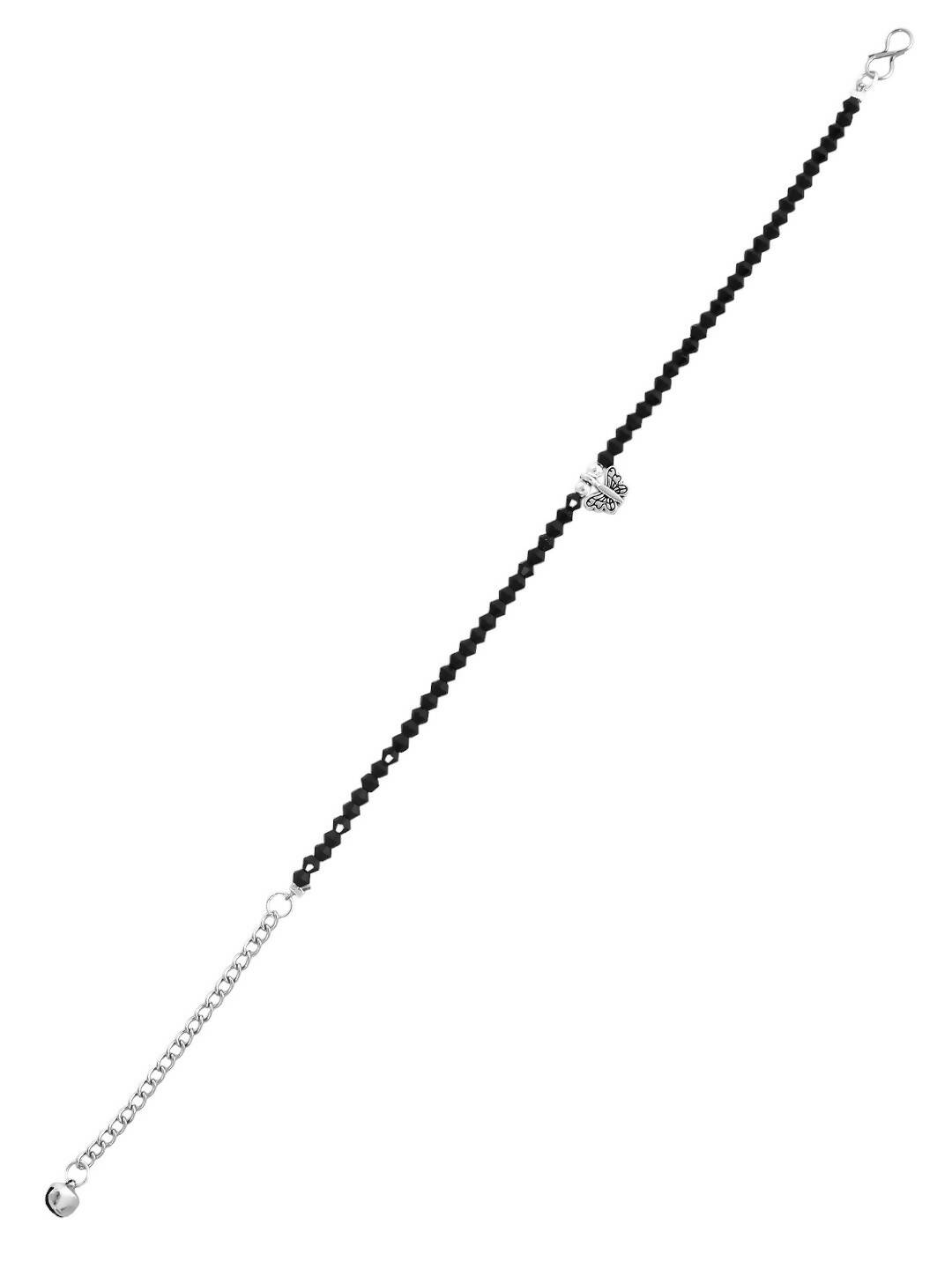 VOJ Women Black Color stainless steel Anklet  Grab2Buy VOJ Grab2Buy