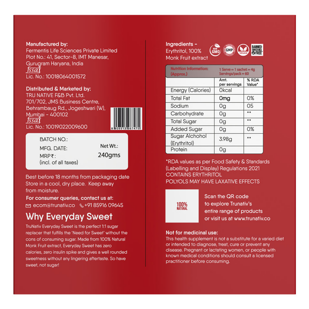 Trunativ Everyday Sweet 1:1 Sugar Replacer  Grab2Buy Trunativ Grab2Buy