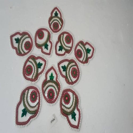 Kundan HandiKrafts Acrylic Red & White Colour Jumbo Rangoli - Grab2buy