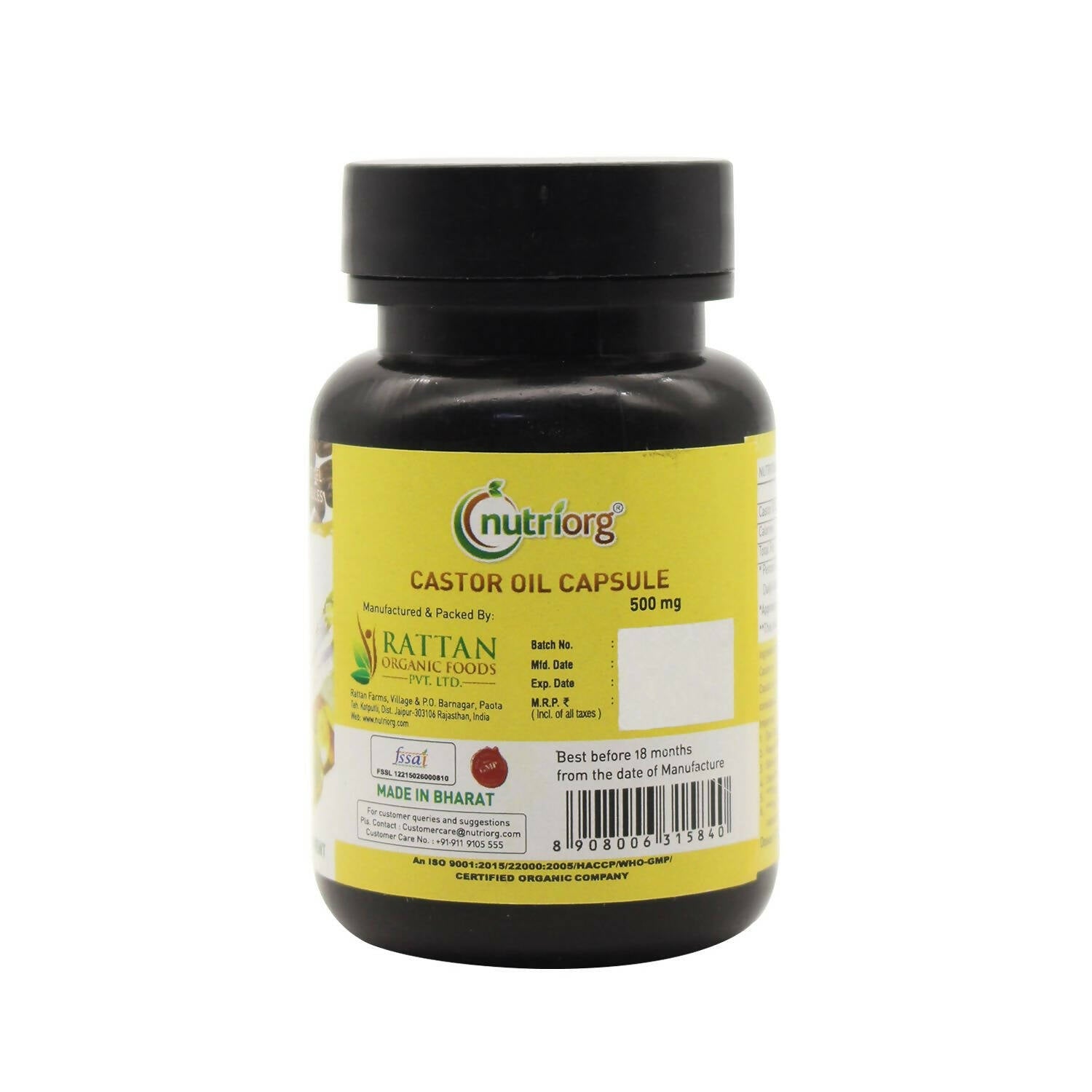 Nutriorg Castor Oil Soft Gel Capsules - Grab2buy