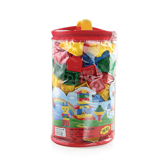 Peacock Learning & Educational Building Interlocking Blocks Set For Kids - 100 Pcs - Grab2buy