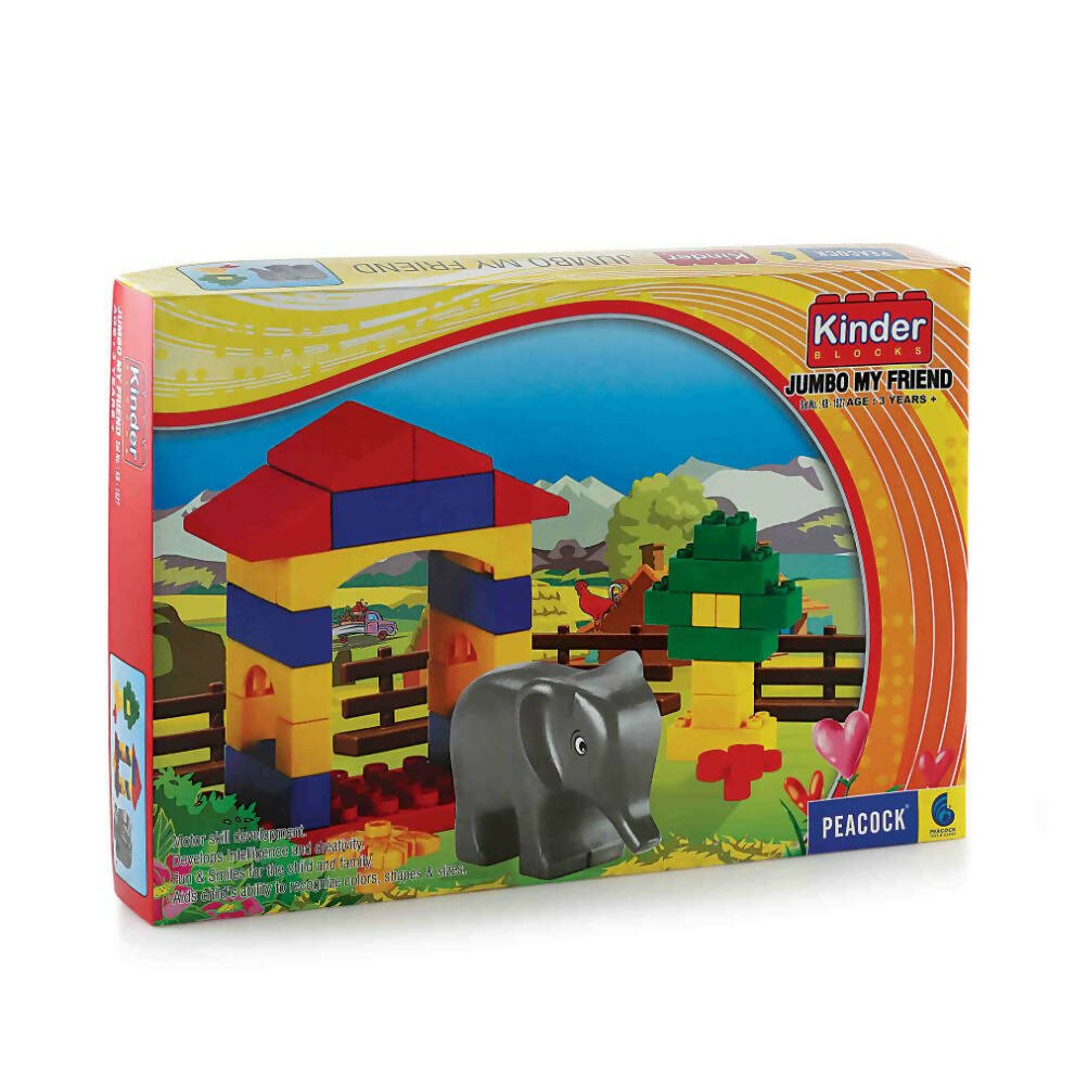 Peacock Jumbo My Friend Learning & Educational Building Interlocking Blocks Set For Kids - Grab2buy