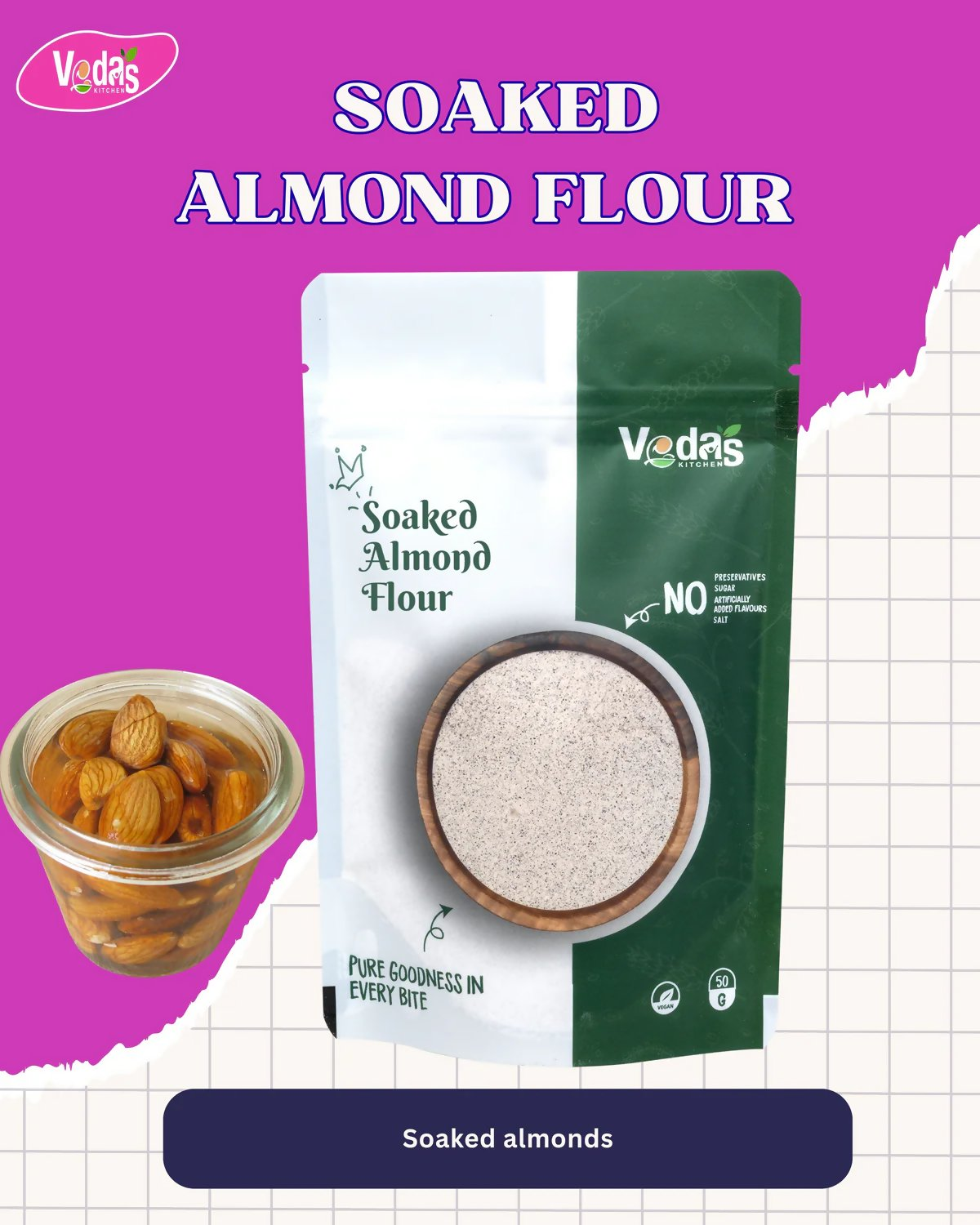 Vedas Kitchen Soaked Almond Flour  Grab2Buy Vedas Kitchen Grab2Buy