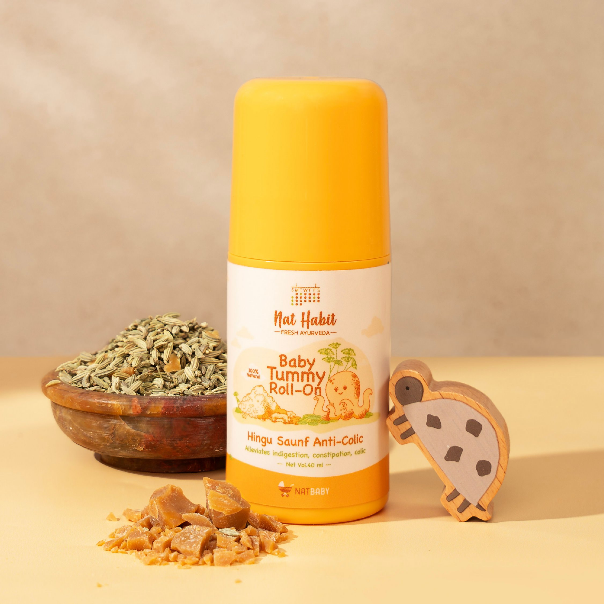 Nat Habit Hingu Saunf Anti-Colic Baby Tummy Roll-On 