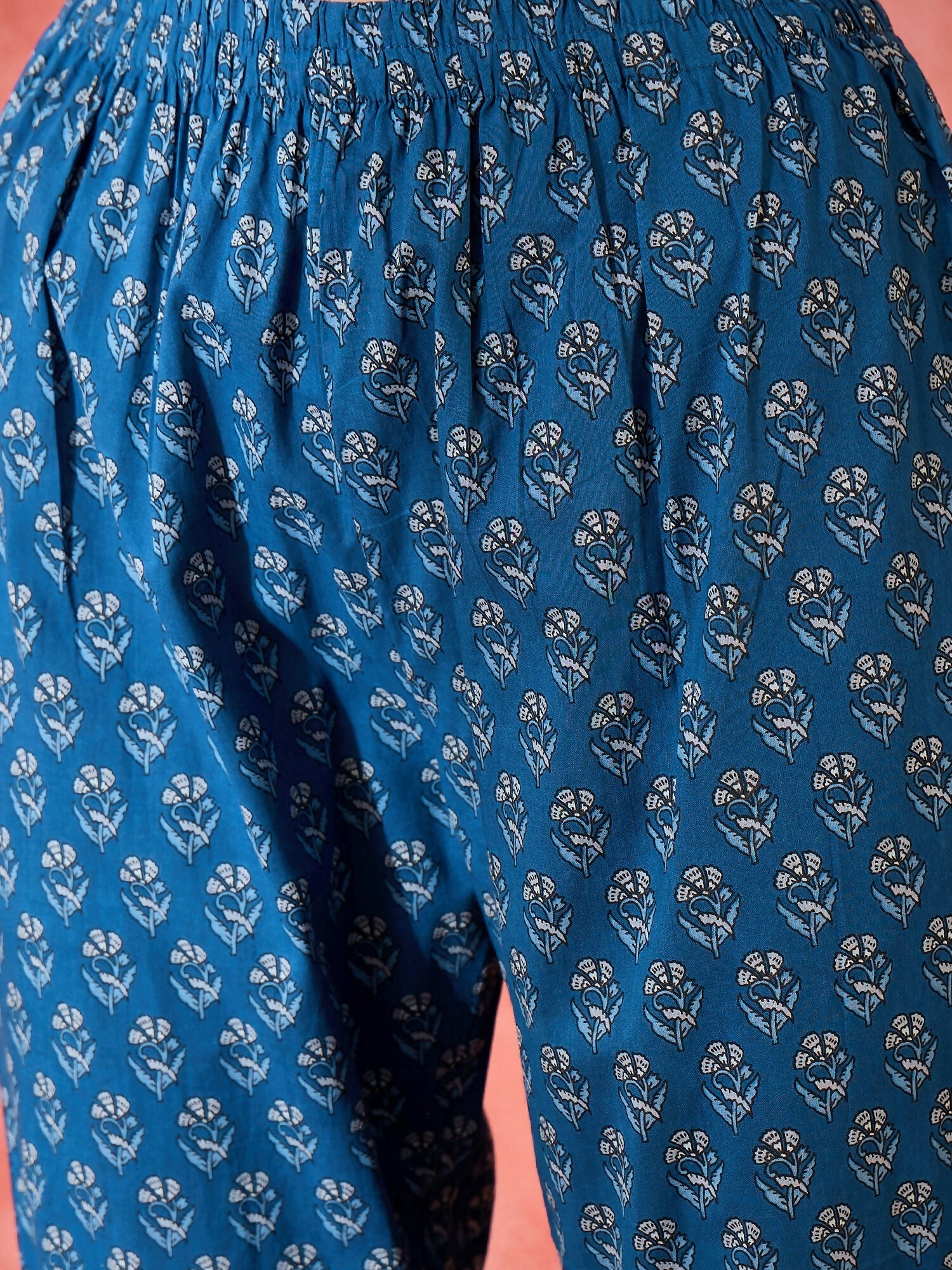 Joban Fashion Printed Blue Pure Cotton Kurta Set