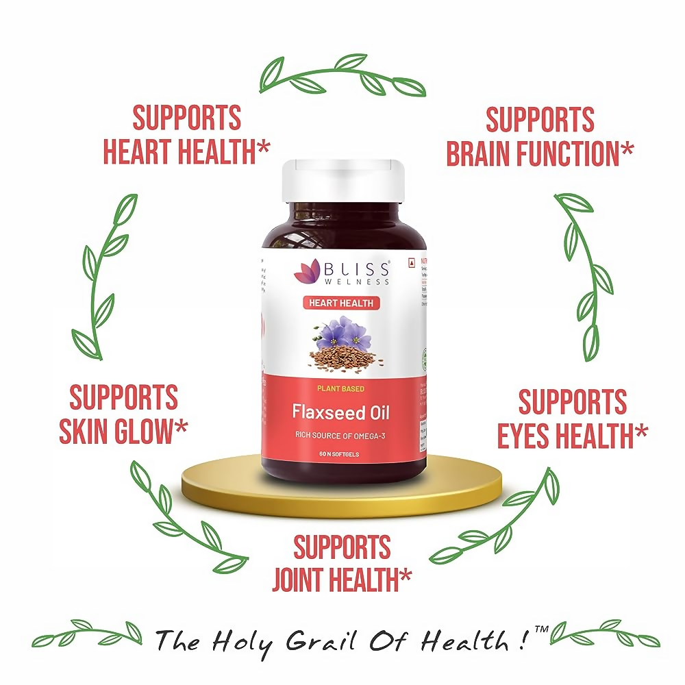 Bliss Welness Flaxseed Oil Softgel Capsules 