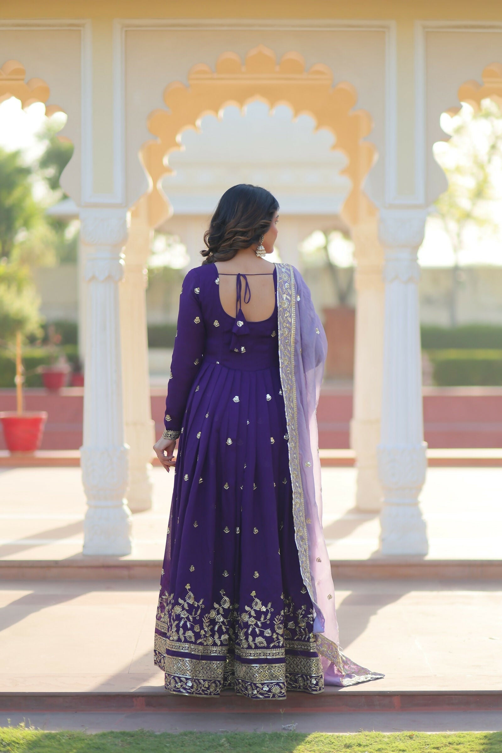 Joban Fashion Blue Georgette Sequence Embroidery Work Kurta Set