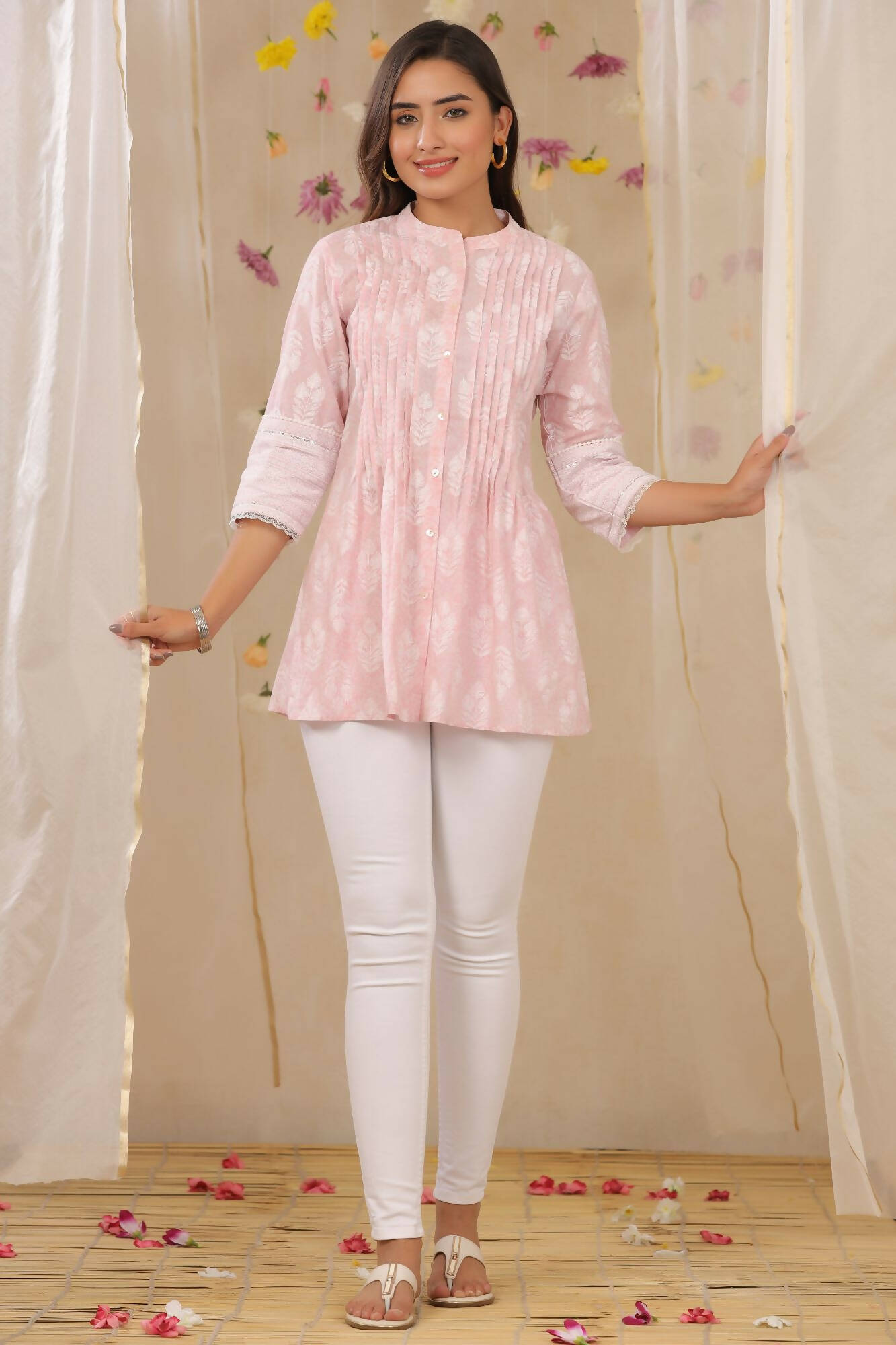 Juniper Women Lavender Cambric Printed A-Line Tunic