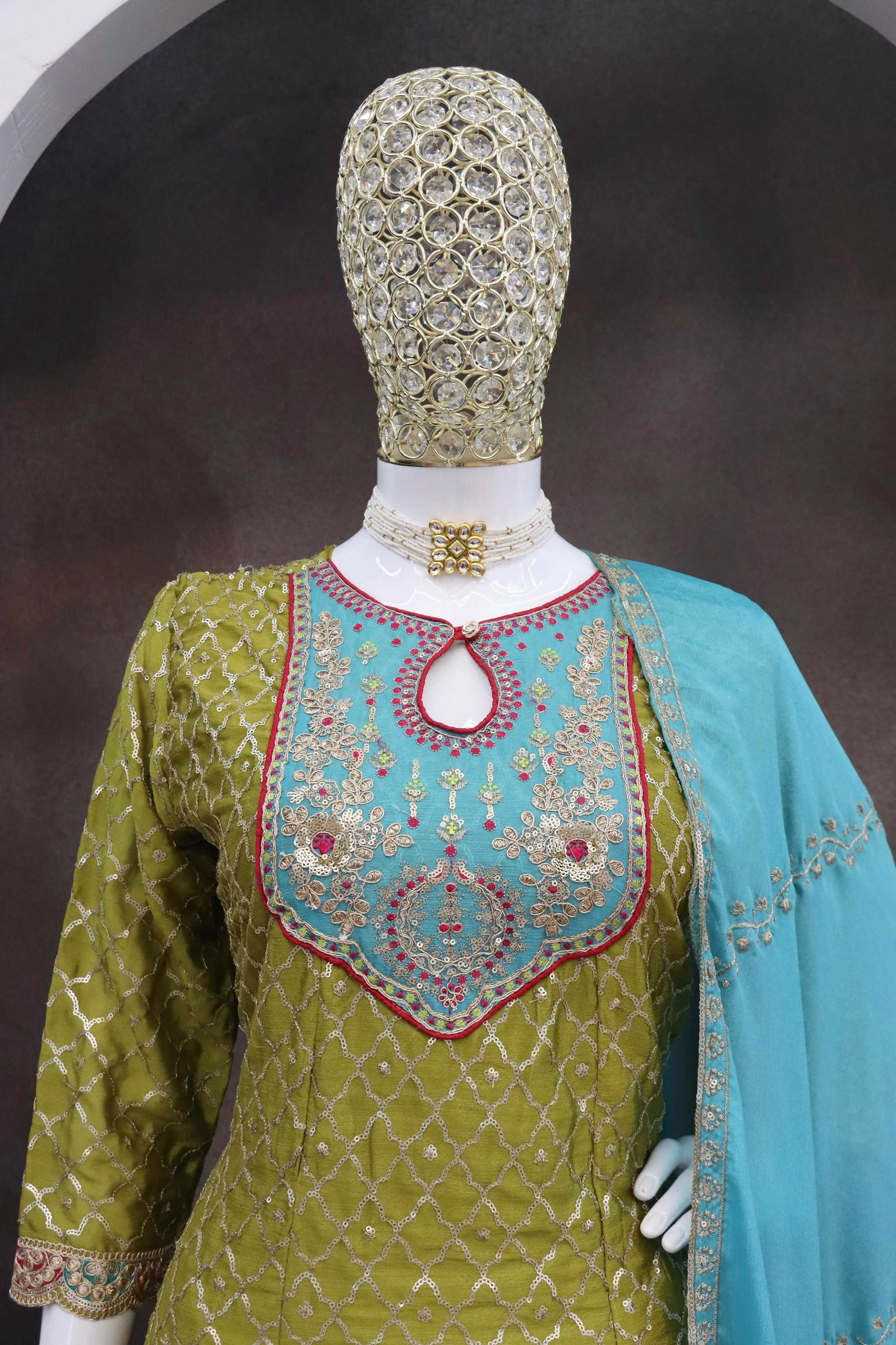 Anaita Green Embroidered Silk Stitched Dhoti Suit