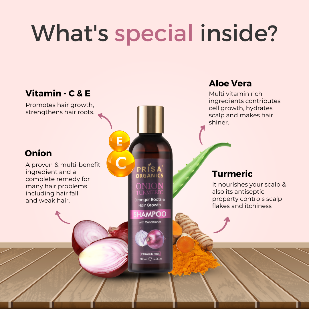 Prisa Organics Onion & Turmeric Shampoo - Grab2buy