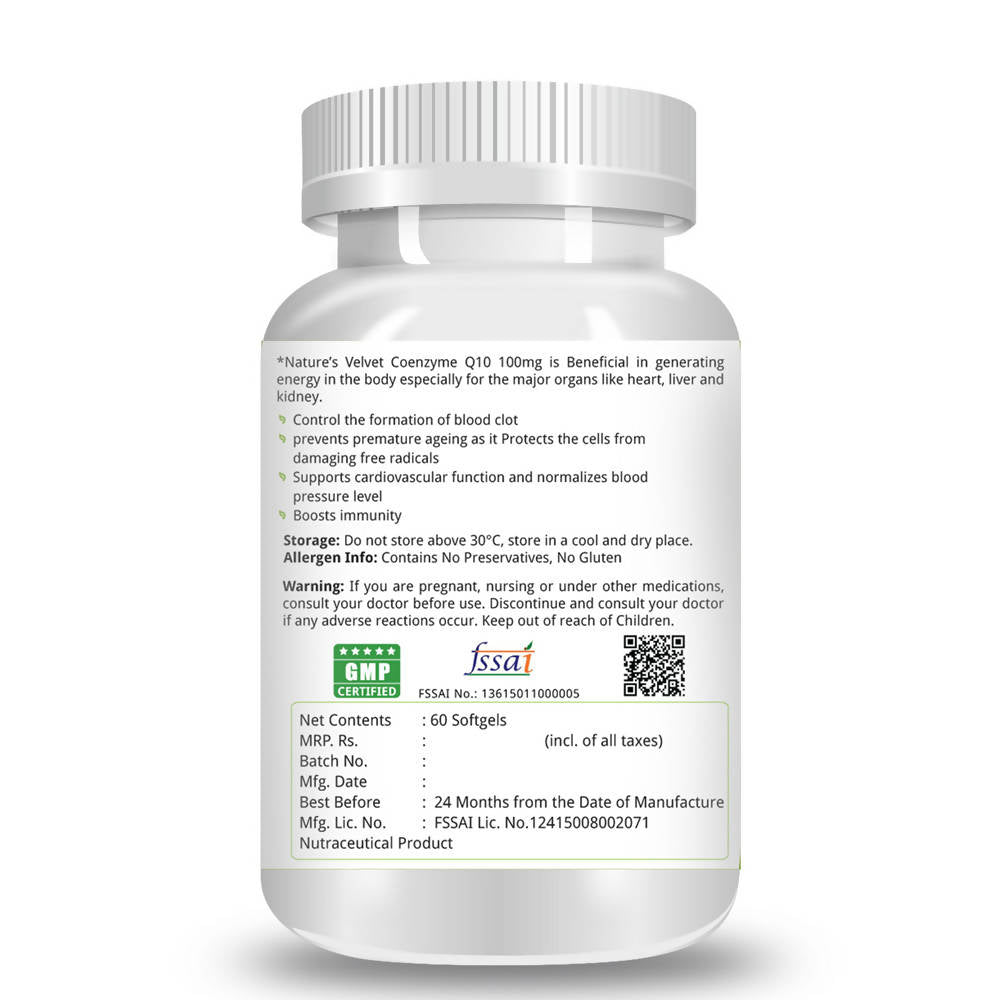 Nature's Velvet Coenzyme Q-10 Softgels 