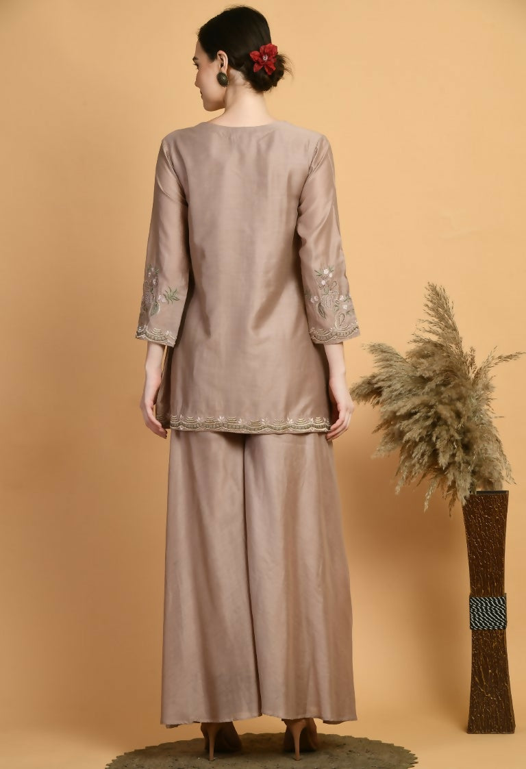 Joban Fashion Coffee Chanderi Kurta Set