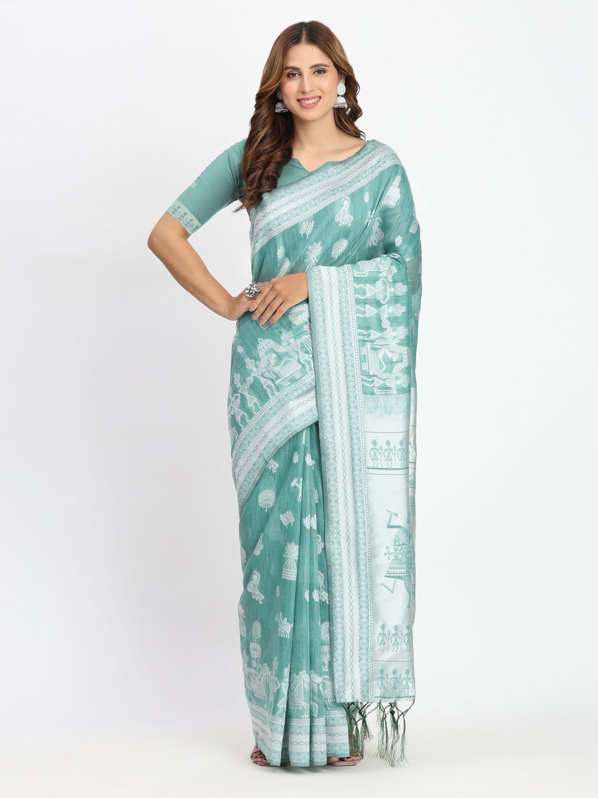 Shree Shyam Fashion Linen Cotton Mustard Saree