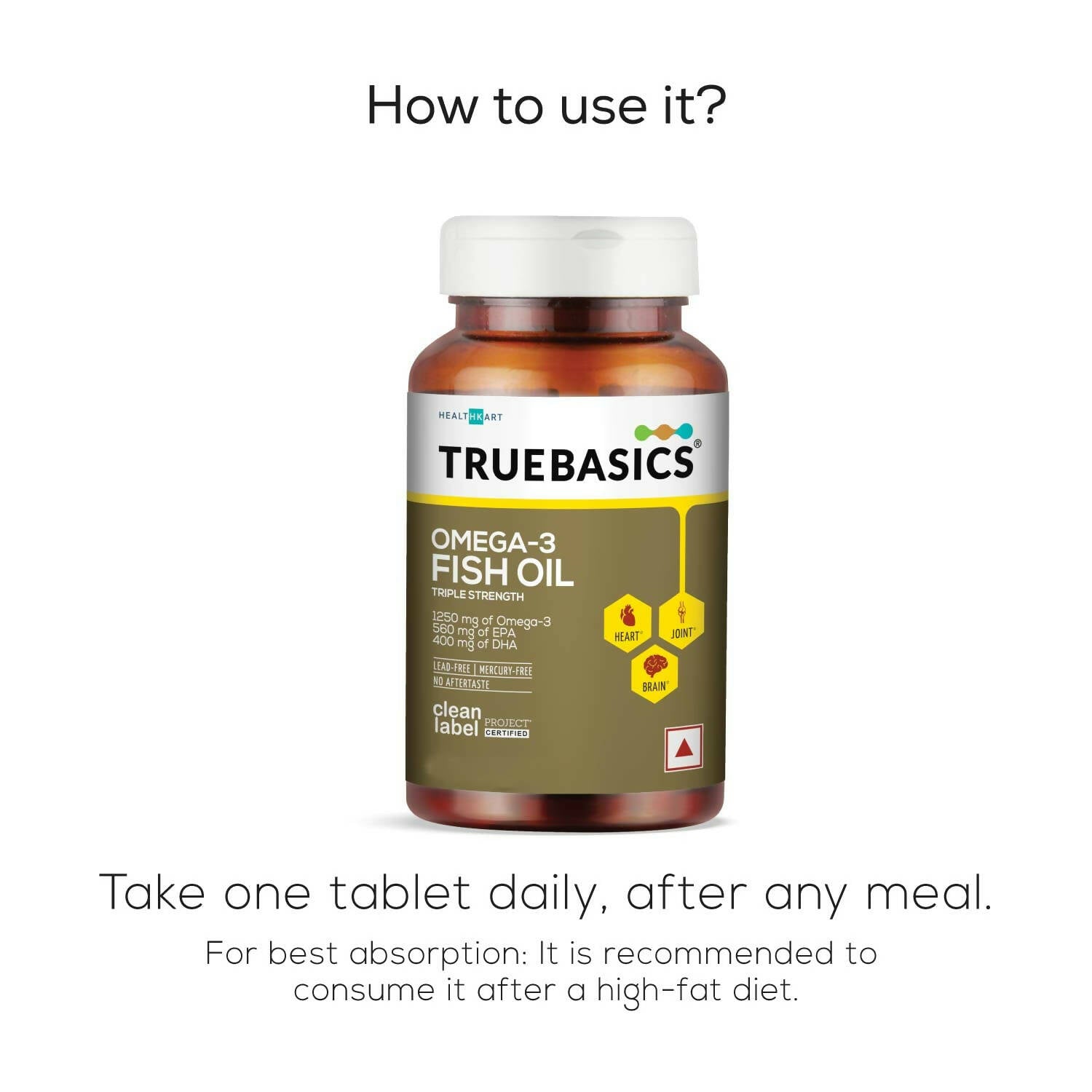 TrueBasics Omega-3 Fish Oil Capsules for Women & Men - Grab2buy