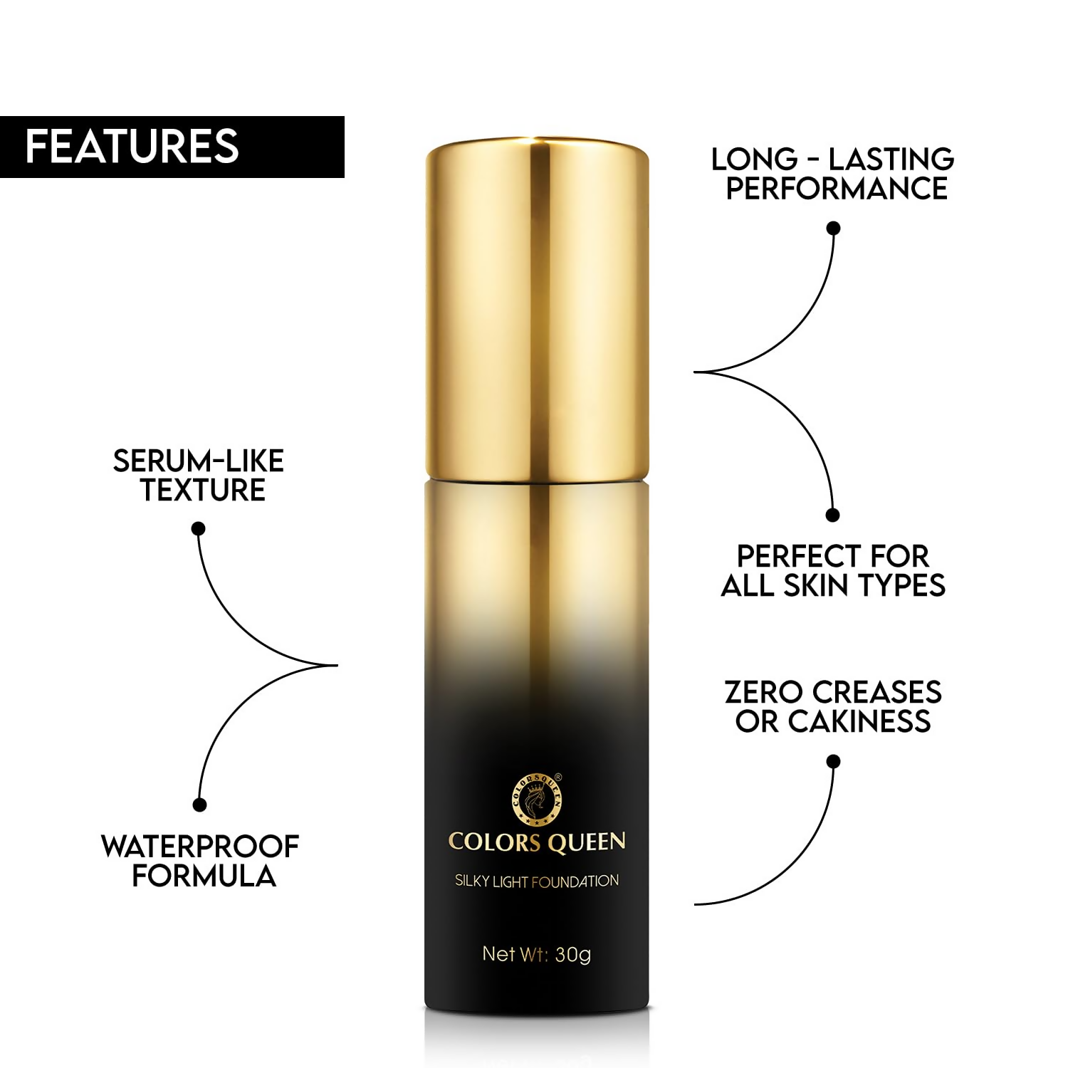 Colors Queen Silky Light Foundation - 03 Natural Beige  Grab2Buy Colors Queen Grab2Buy