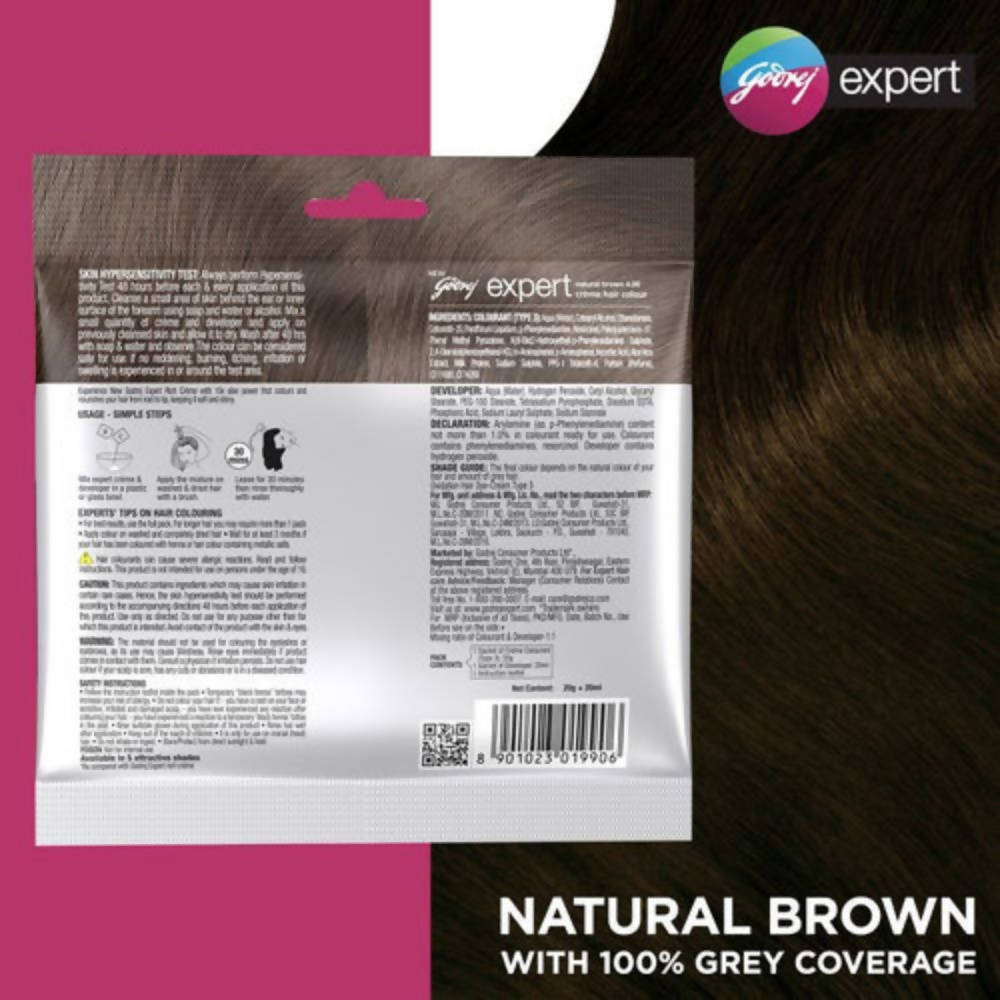 Godrej Expert Rich Creme Hair Colour - Natural Brown 4.00 (Pack of 4) 