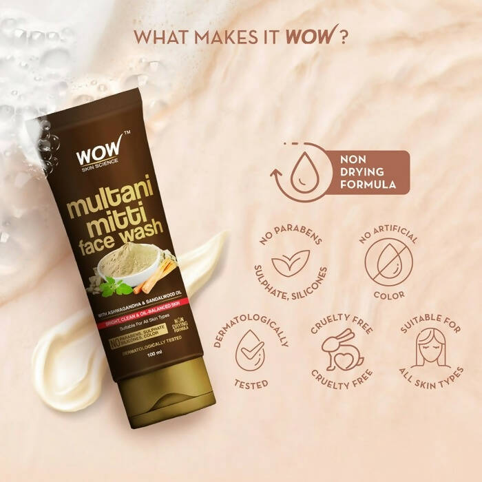 Wow Skin Science Purifying Multani Mitti Face Wash 